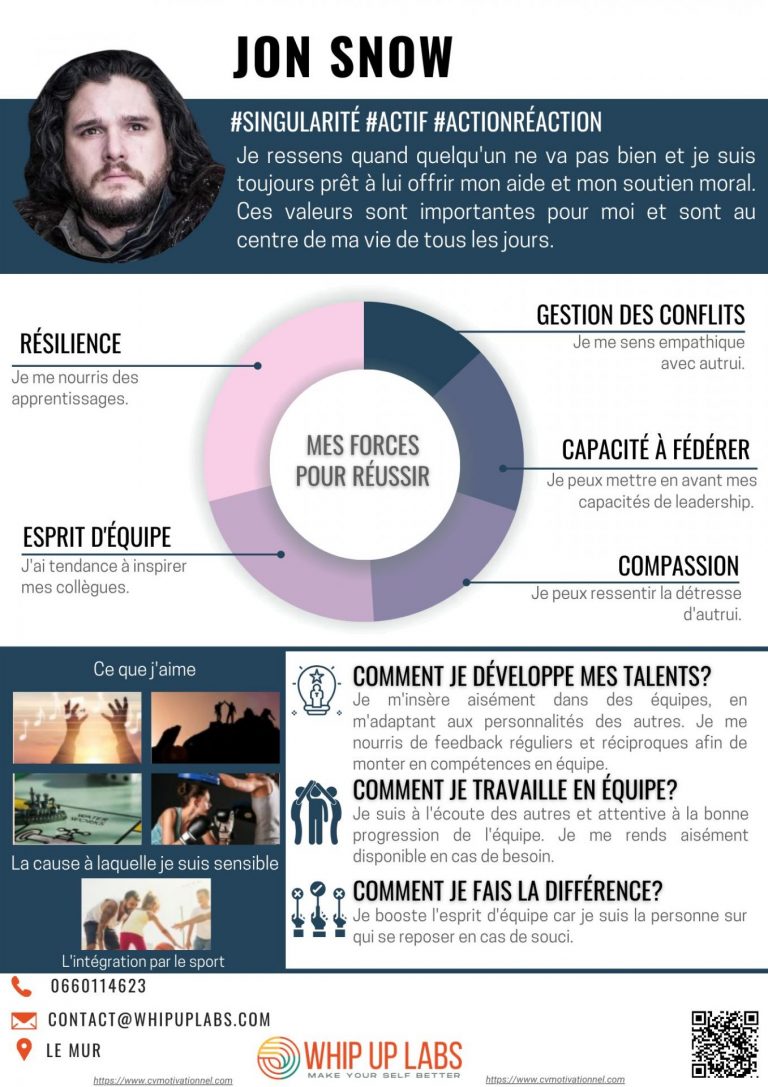 Le CV Motivationnel de Jon Snow !